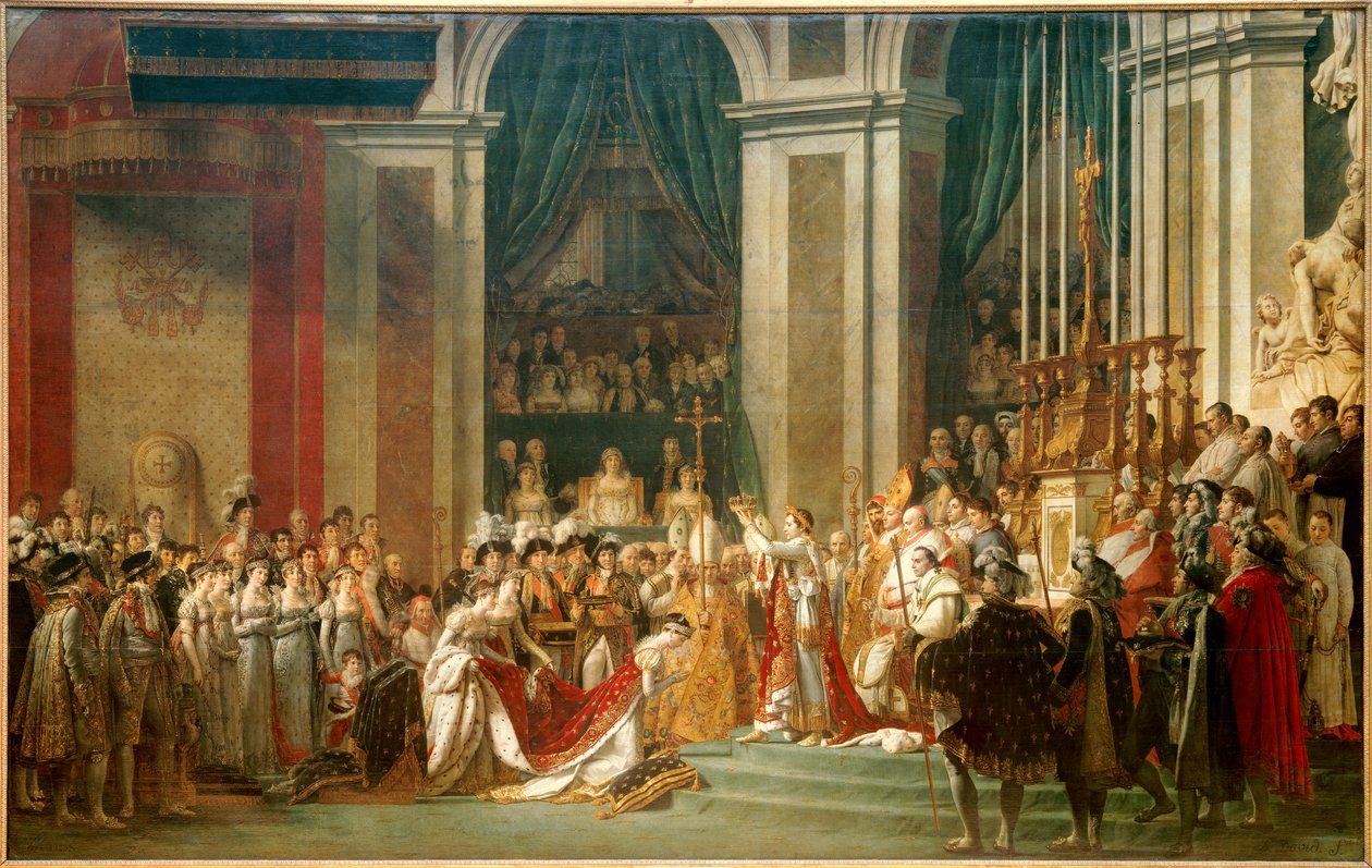 İmparator I. Napolyon'un kutsaması ve İmparatoriçe Josephine'in taç giyme töreni by Jacques Louis David
