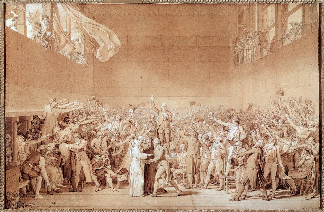 Tenis Kortu yemini (hazırlık çekilişi by Jacques Louis David