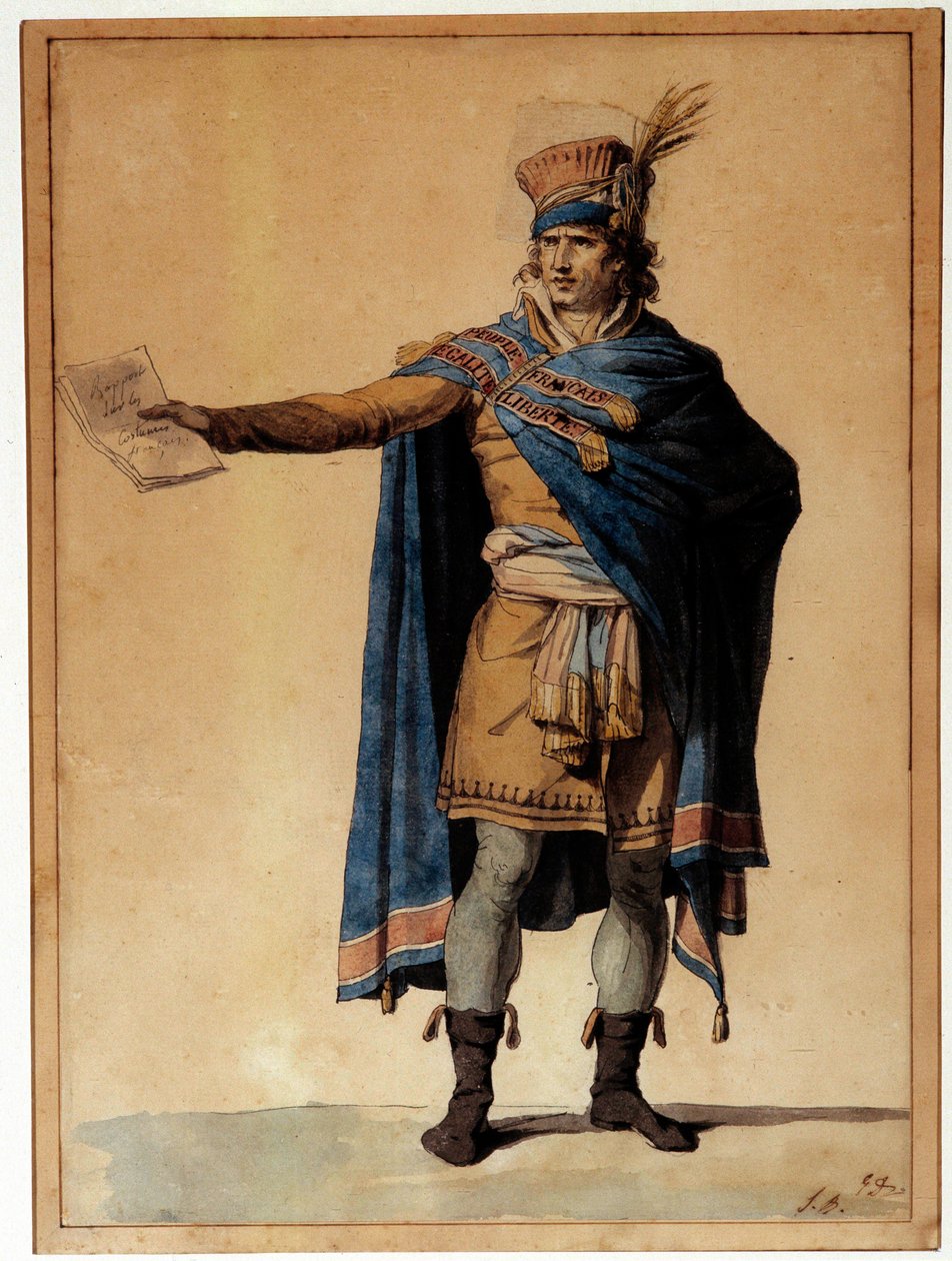 Halkın görevdeki temsilcisi Karakter, Fransız Devrimi sırasında adalet ve asayiş adamını temsil ediyor. Suluboya Jacques Louis David (1748-1825) 1789 Paris, Musee Carnavalet by Jacques Louis David
