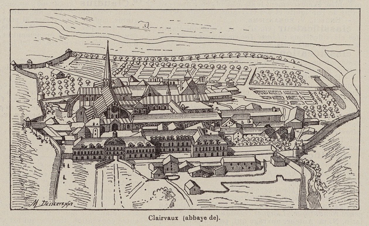 Clairvaux, manastırı (lito) by Jacques Maurice Dessertenne