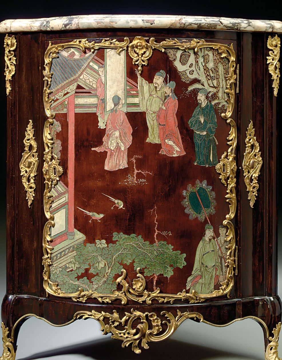 Louis XV koromandeli çifti, 18. yüzyıl ortası (lake, ormolu ve ebonized ahşap) (ayrıca bkz. 1274739-41) by Jacques Philippe Carel