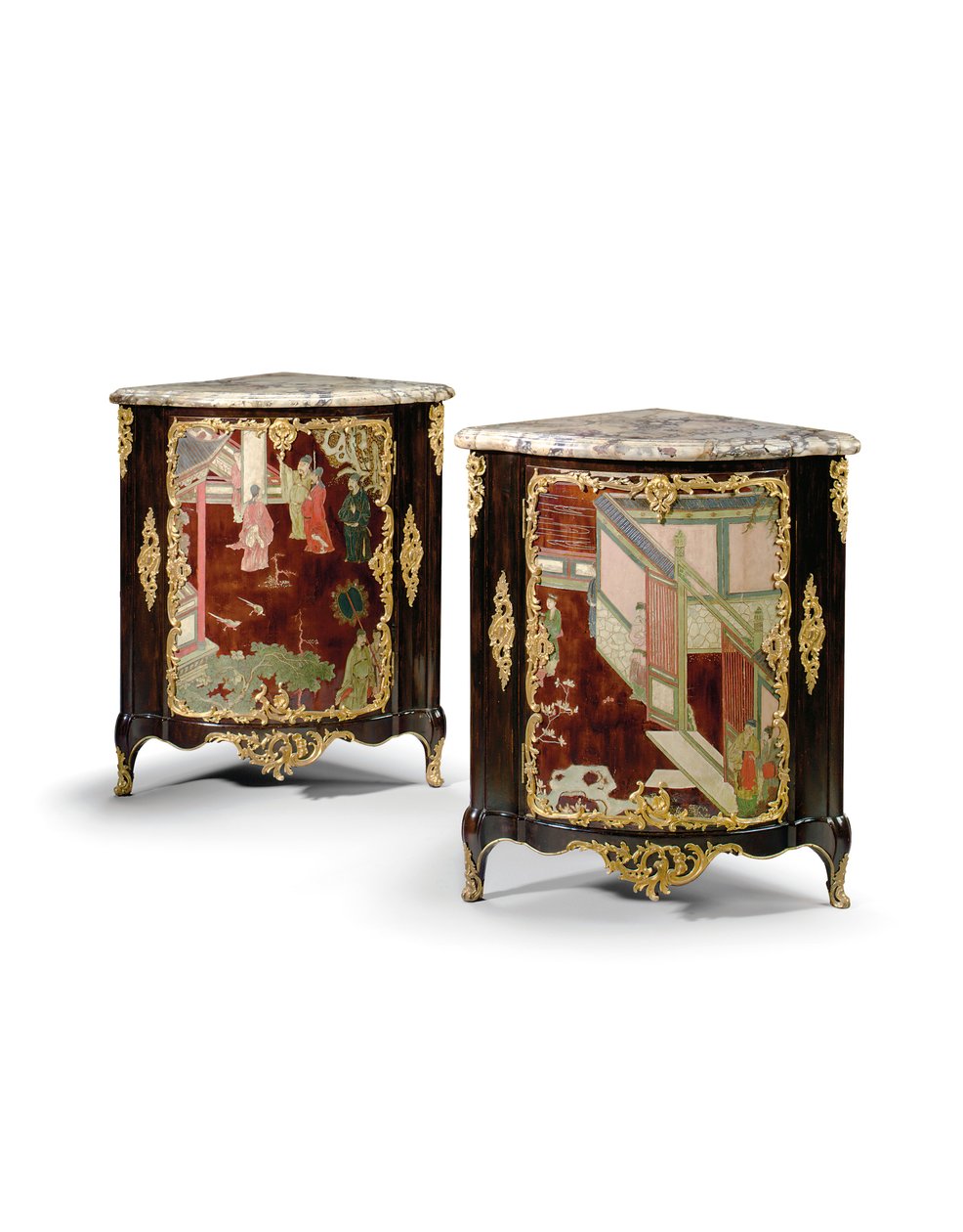 Louis XV koromandeli çifti, 18. yüzyıl ortası (lake, ormolu ve ebonized ahşap) (ayrıca bkz. 1274740-1) by Jacques Philippe Carel