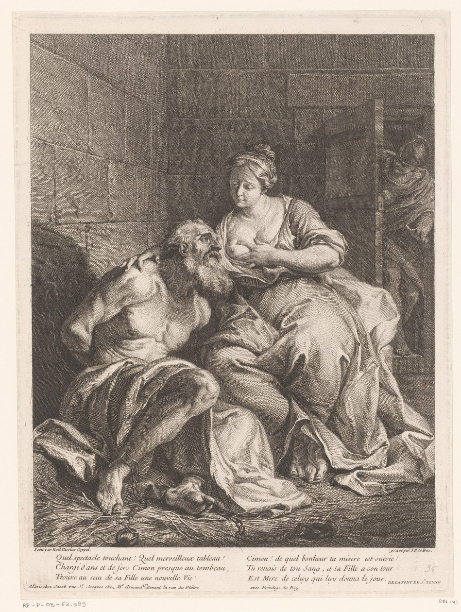 Cimon kapı Pero gevoed (Caritas Romana) by Jacques Philippe Le Bas