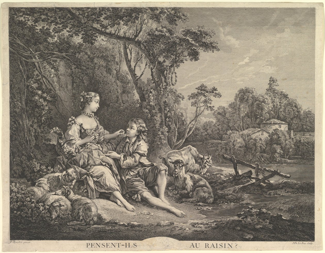 Pensant-ils au Raisin Üzümü Düşünüyorlar, 18. yüzyıl. by Jacques Philippe Le Bas