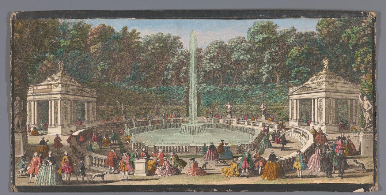 Versailles Les Domes Bahçesindeki Bosquet des Dômes'un görünümü (nesne üzerindeki başlık) by Jacques Rigaud (possibly)