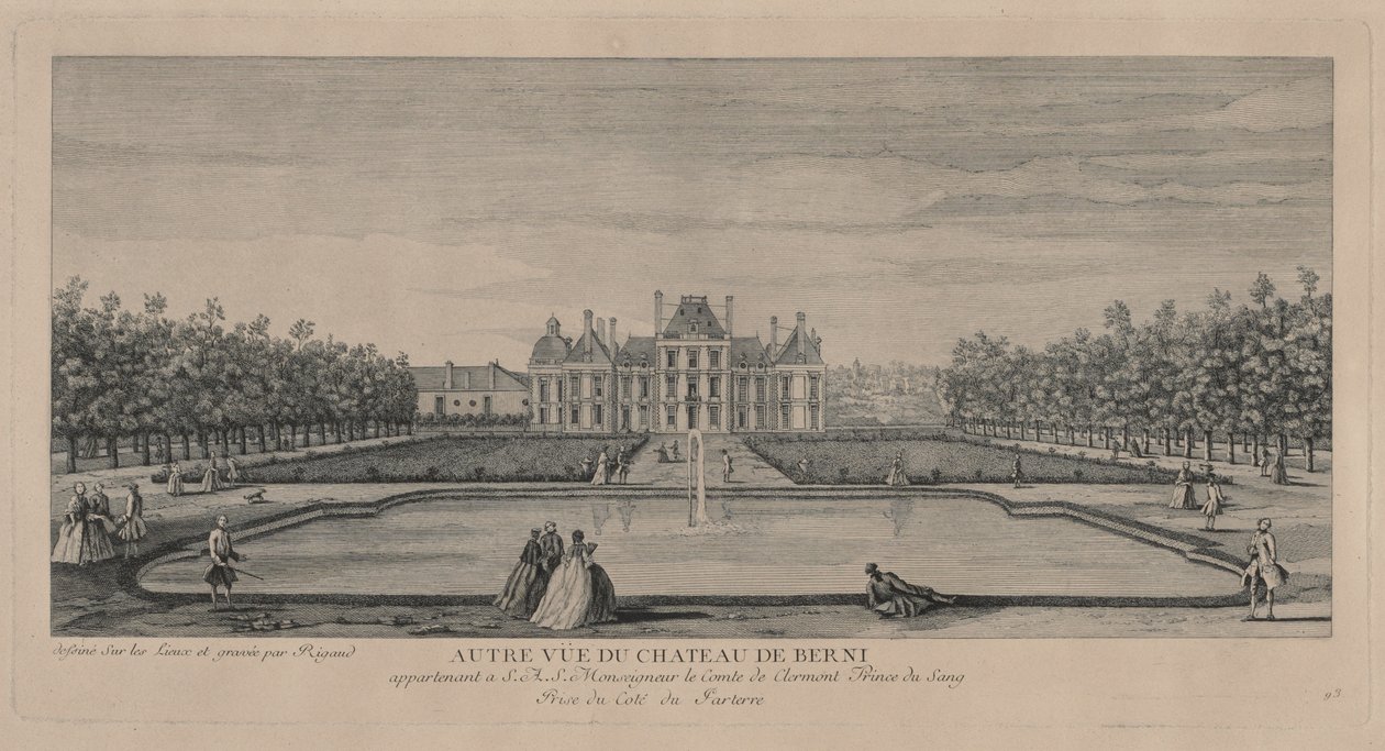 Bahçelerden Berny Şatosu. by Jacques Rigaud