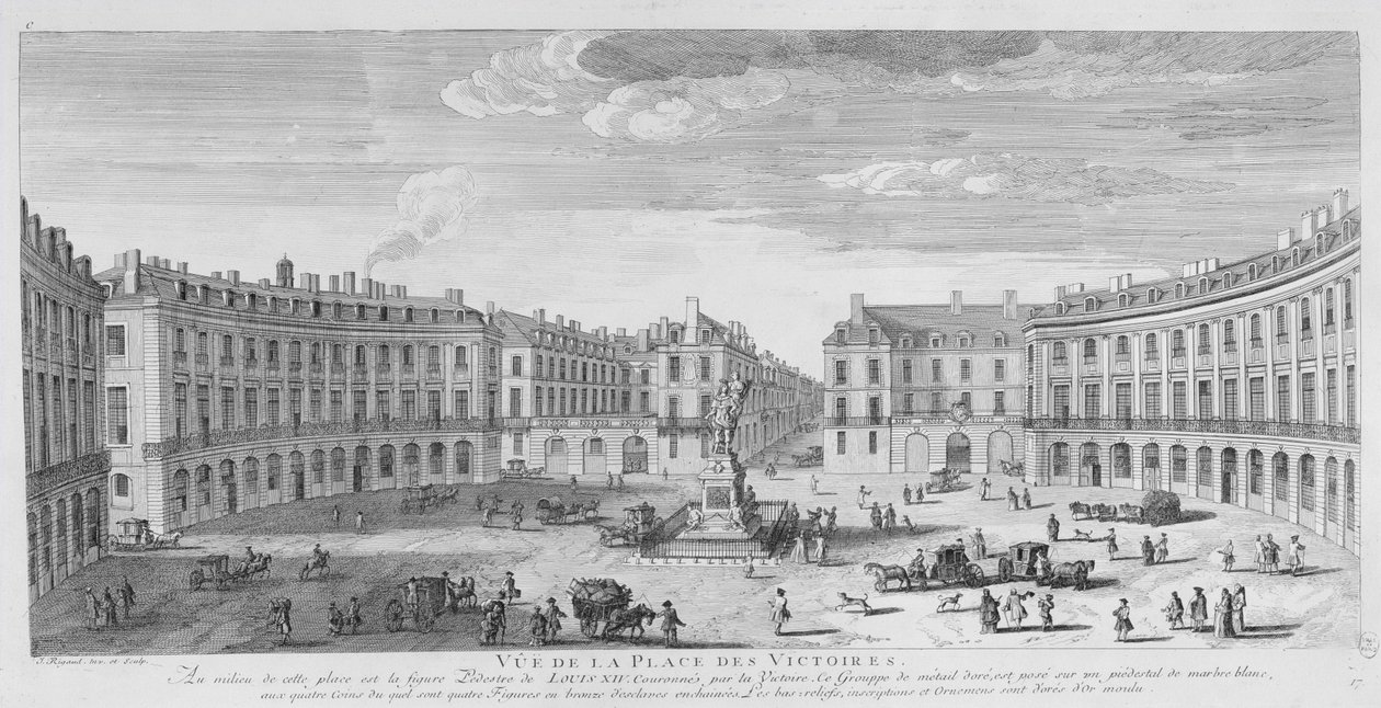 Place des Victoires, Paris (gravür) by Jacques Rigaud
