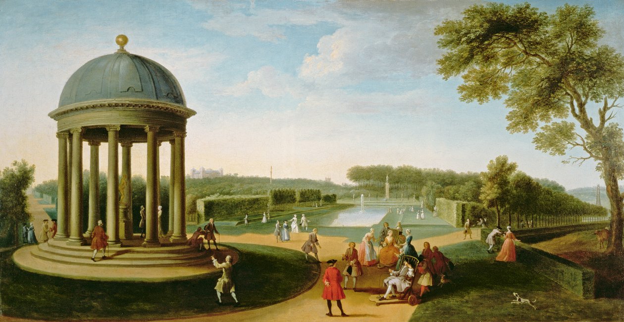 Lord Cobham ve Charles Bridgeman ile Rotunda, Stowe House, Bucks