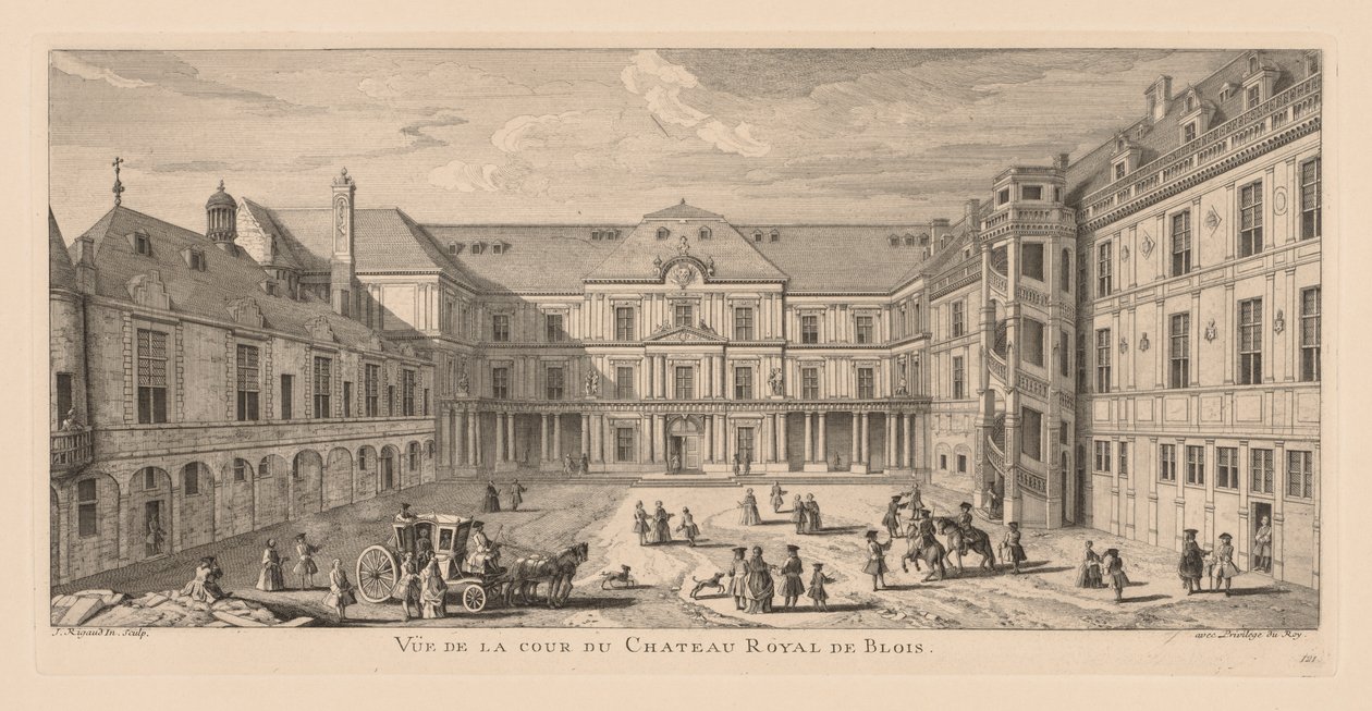 Château de Blois'in avlusunun görünümü by Jacques Rigaud
