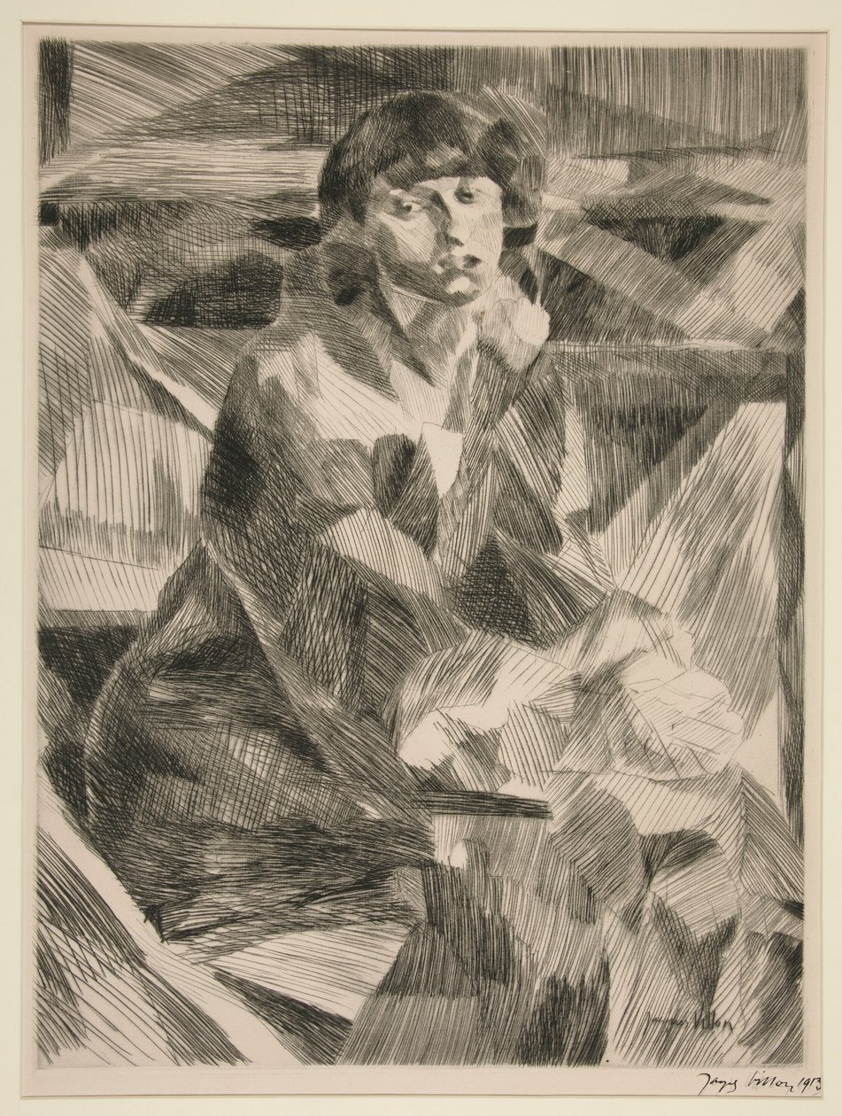 genç bir kadın portresi by Jacques Villon
