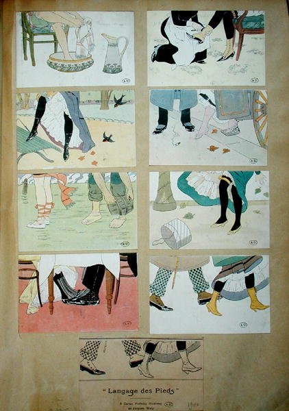 'Ayakların Dili'ni tasvir eden kartpostal by Jacques Wely
