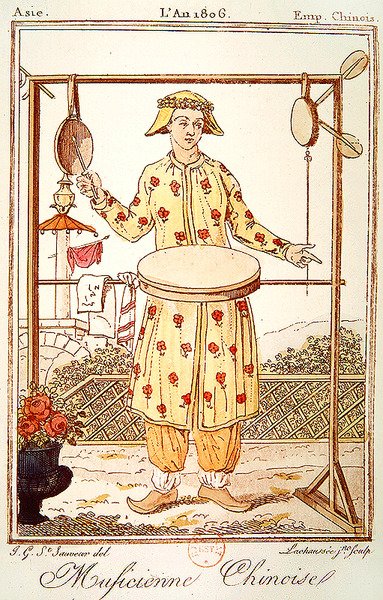 ಚೀನೀ ಸಂಗೀತಗಾರ, 1806 (ಬಣ್ಣದ ಕೆತ್ತನೆ) ಟರ್ಕ್ by Jacques after Grasset de Saint Sauveur