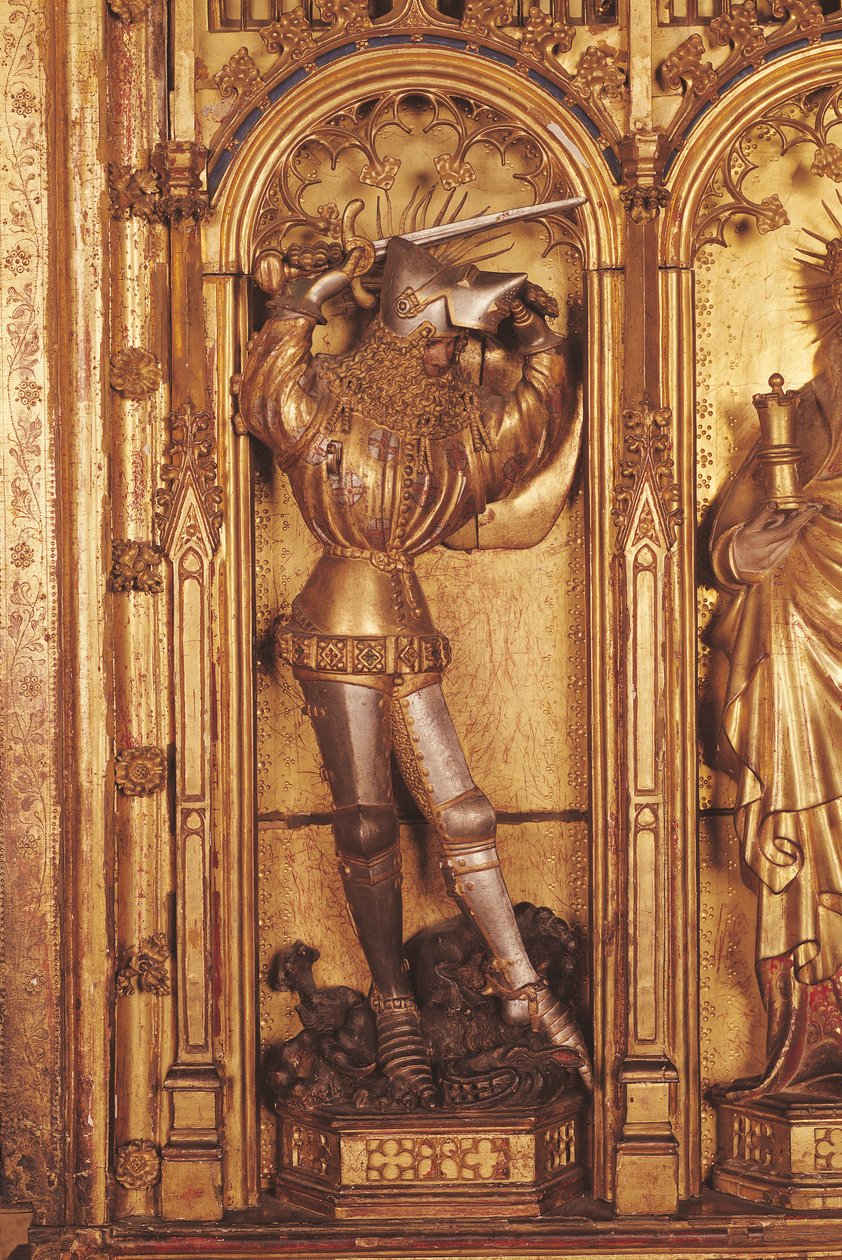 Çarmıha Gerilme Altarpiece, sol panelden St. George detayı, Chartreuse de Champmol Kilisesi
