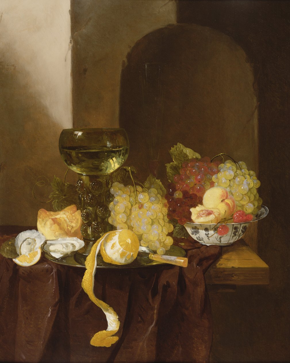 Meyve, Soyulmuş Limon ve Çıkıntıda Roemer ile Natürmort by Jacques de Claeuw