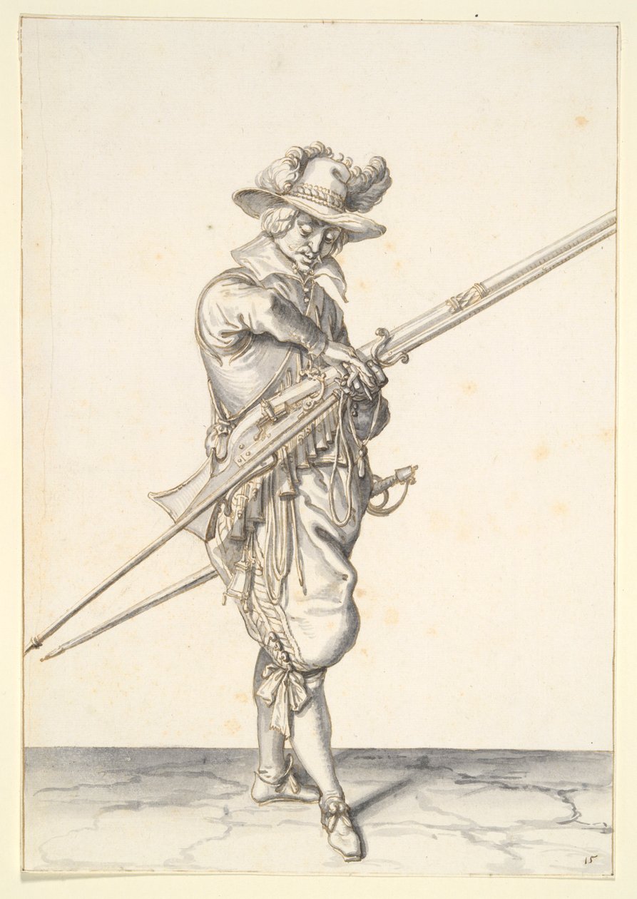 Asker Tüfeği Ateşlemeye Hazırlanıyor by Jacques de Gheyn II