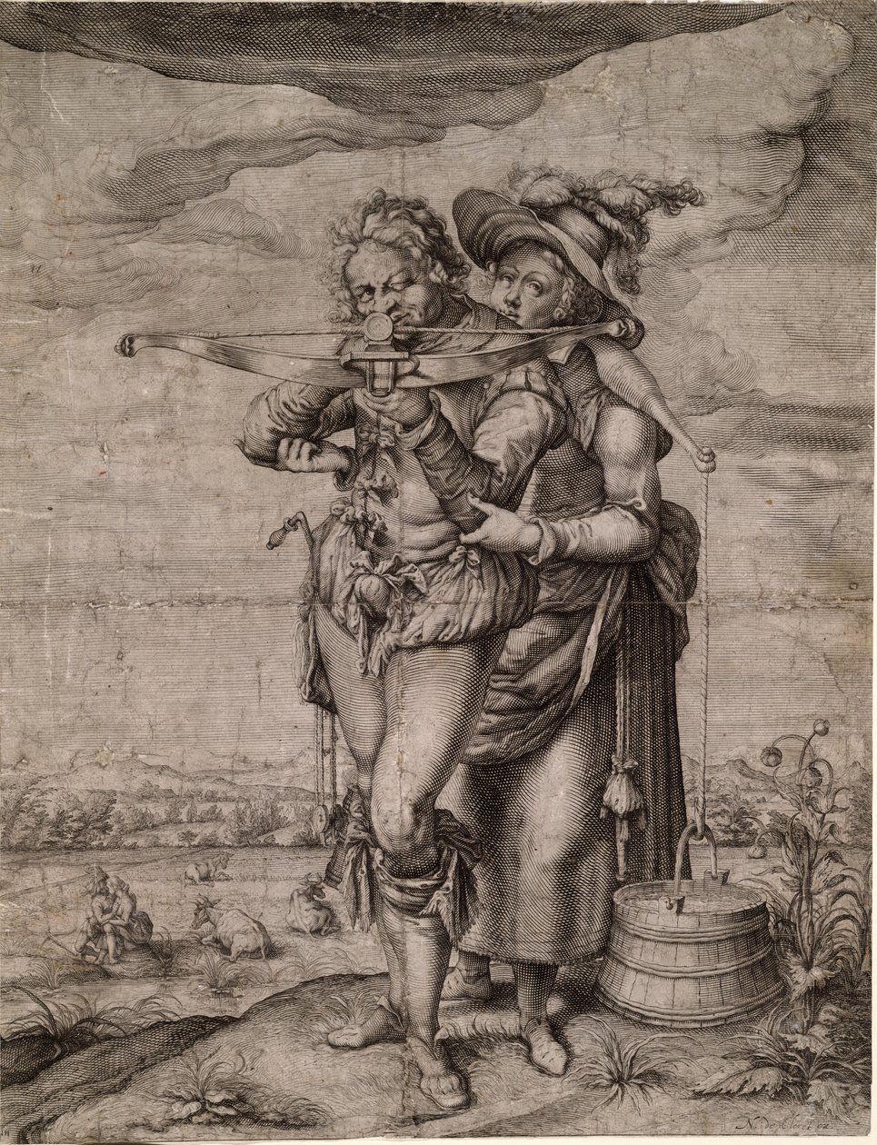 Arbaletçi ve Sütçü Kız, c. 1610 by Jacques de Gheyn the Younger