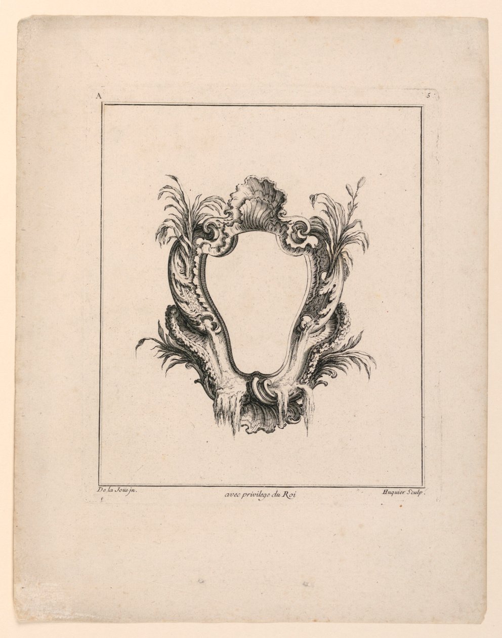 Rozet, "Recueil Nouveau de Differens Kartuş"tan by Jacques de Lajoüe