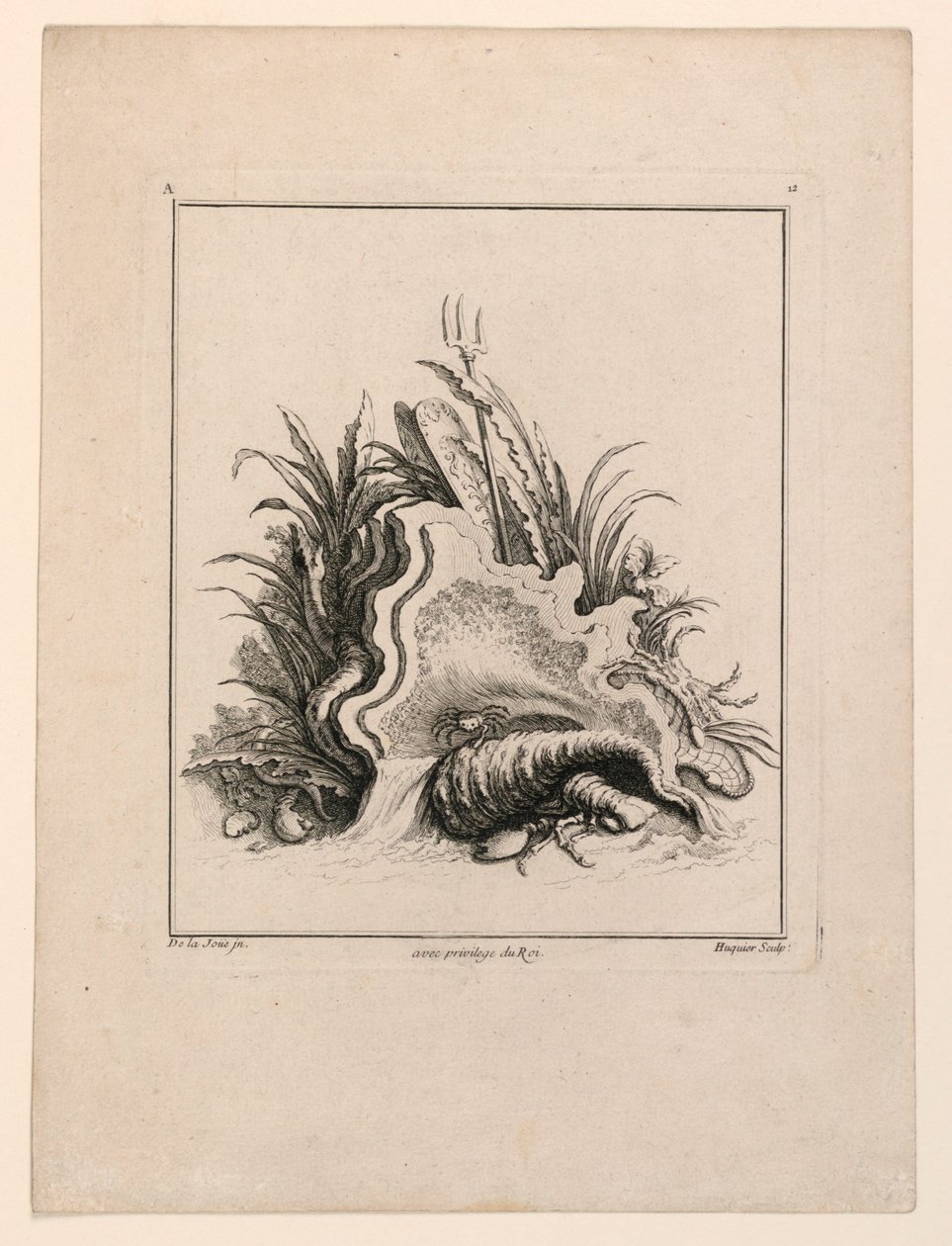 Rozet, "Recueil Nouveau de Differens Kartuş"tan by Jacques de Lajoüe
