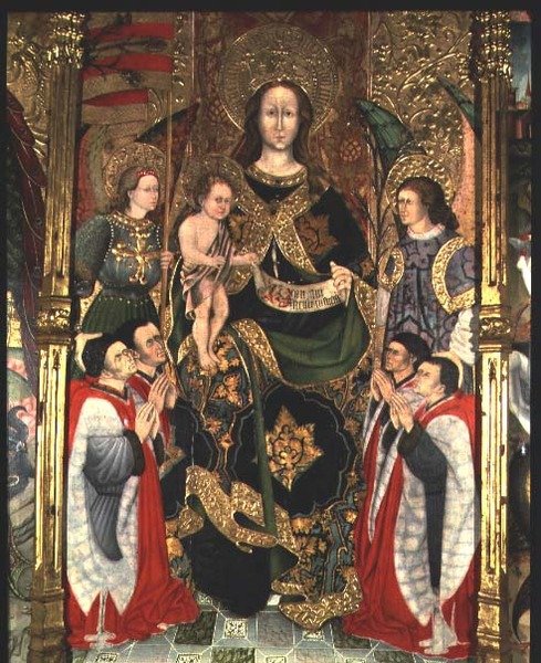 Madonna ve Çocuk, Paeria Altarpiece'in St. Michael'a adanmış orta paneli by Jaime Ferrer II