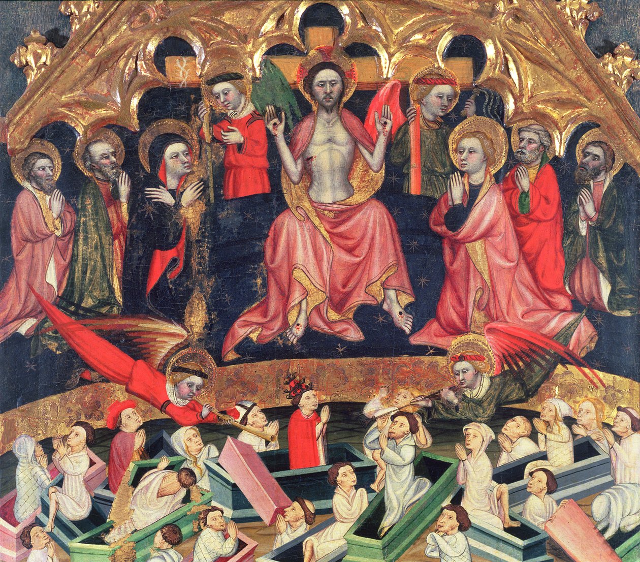 Lleida'daki eski Sant Salvador d'Albatarrec kilisesindeki Altarpiece'den Son Yargı by Jaime Ferrer II