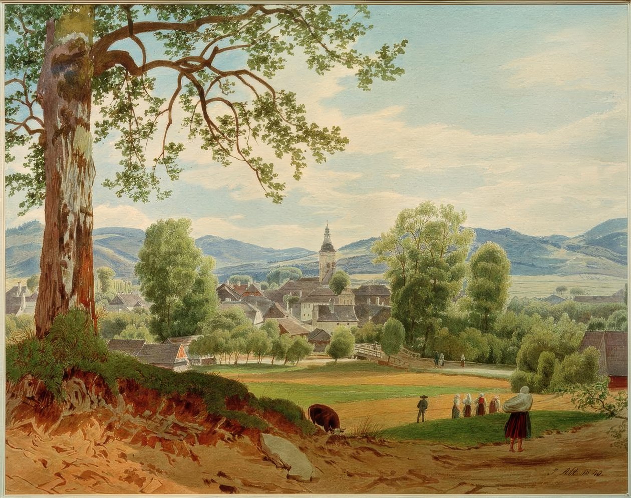 Teschner bölgesindeki Jablunkau kasabası by Jakob Alt