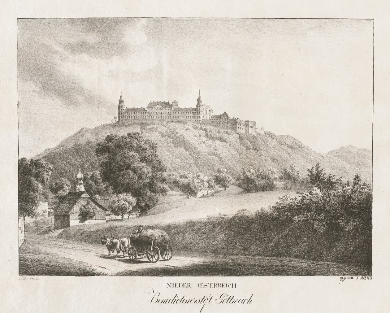Aşağı Avusturya, Gottereich'teki Benedictine Manastırı by Jakob Alt