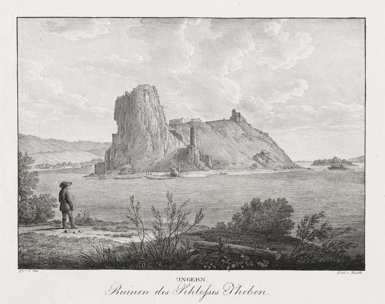Ungern, Thebes Kalesi kalıntıları by Jakob Alt