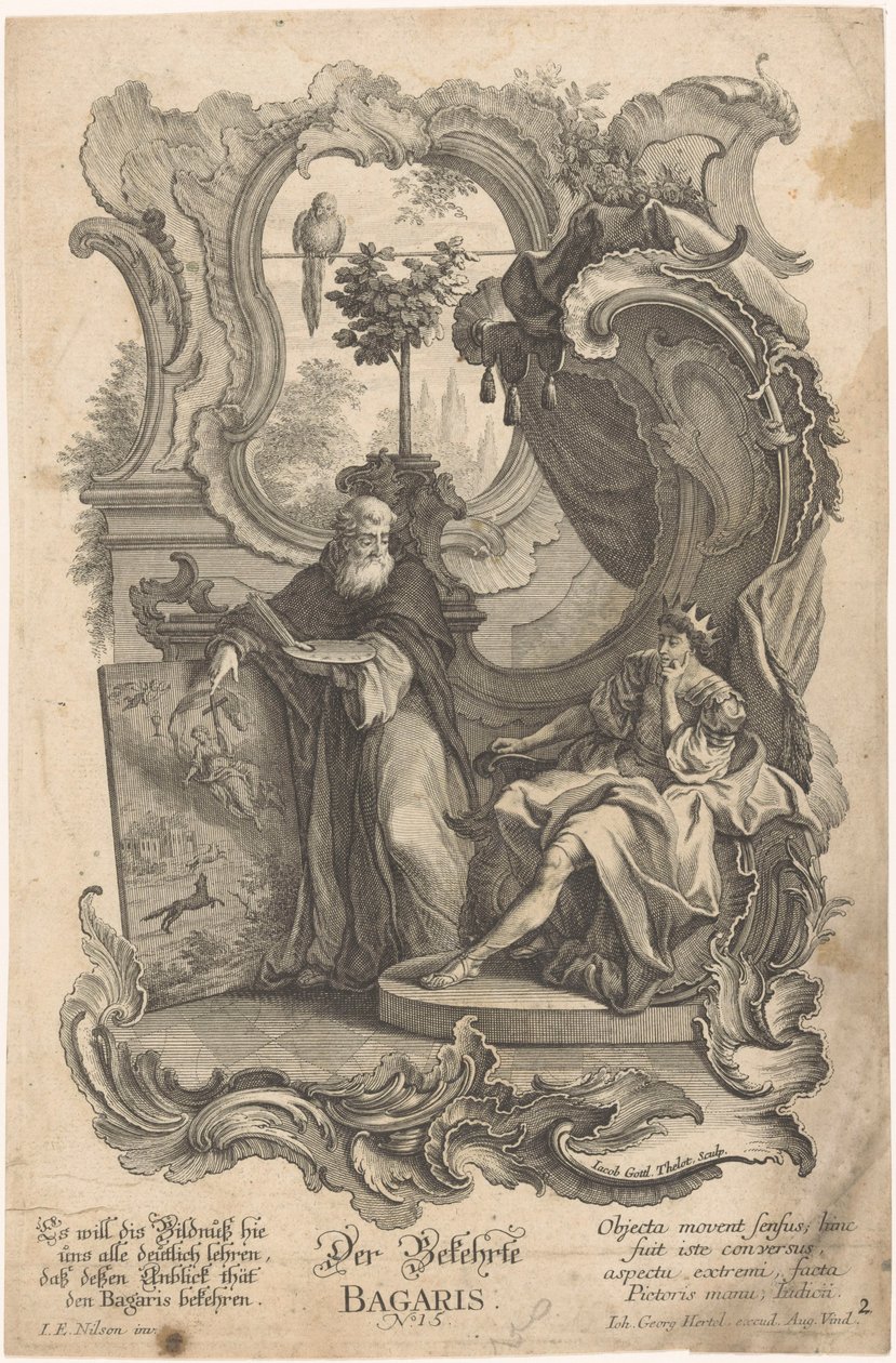 Bagaris dönüştürmek Der Bekehrte Bagaris (nesne üzerindeki başlık) Apelles ve Bagaris (dizi adı) by Jakob Gottlieb Thelott