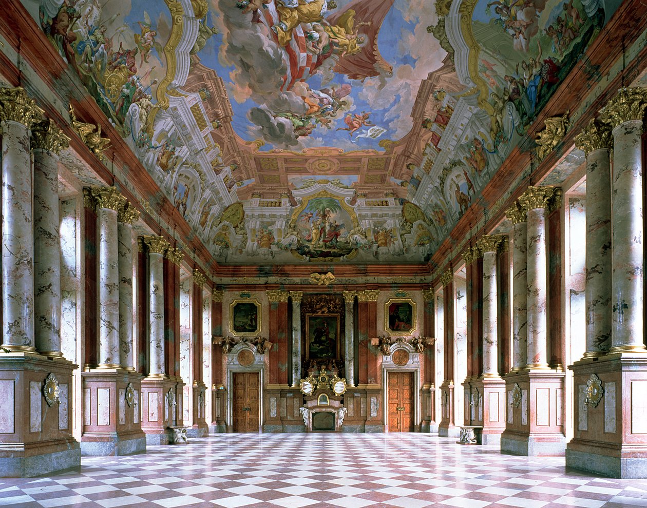 St. Florian manastır kilisesindeki Mermer Salon by Jakob Prandtauer