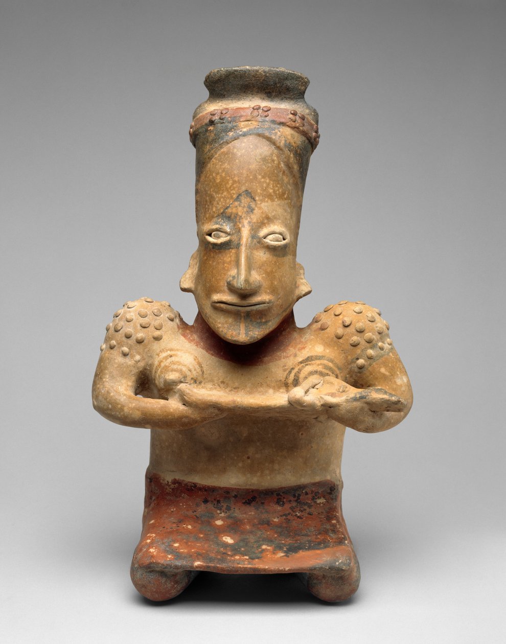 Bebek Emziren Diz çökmüş Kadın, Proto-Klasik, MÖ 100-MS 300 (çok renkli astar boyalı toprak kap) by Jalisco