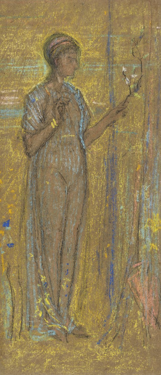 Mavi ve Altın, 1871-72 (kahverengi kağıt üzerine tebeşir ve pastel) by James Abbott McNeill Whistler