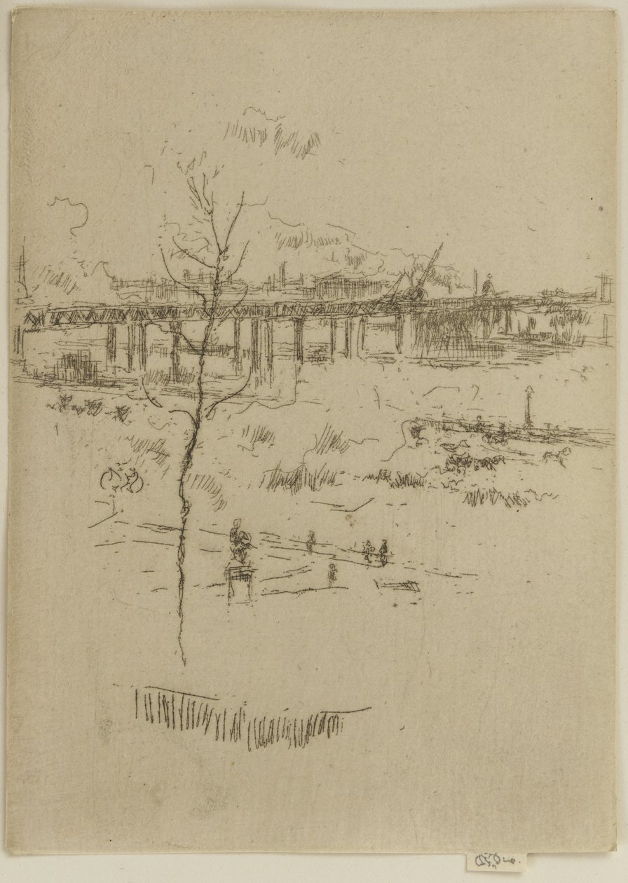 Charing Cross Demiryolu Köprüsü, c.1887 (kağıt üzerine gravür) by James Abbott McNeill Whistler