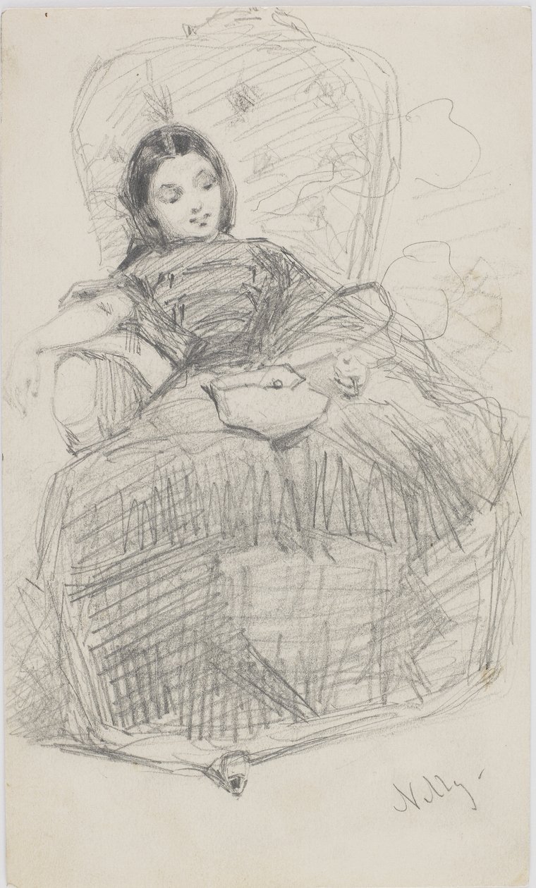 Nelly (Helen Ionides) 1866-69 (pencil on white paper) by James Abbott McNeill Whistler