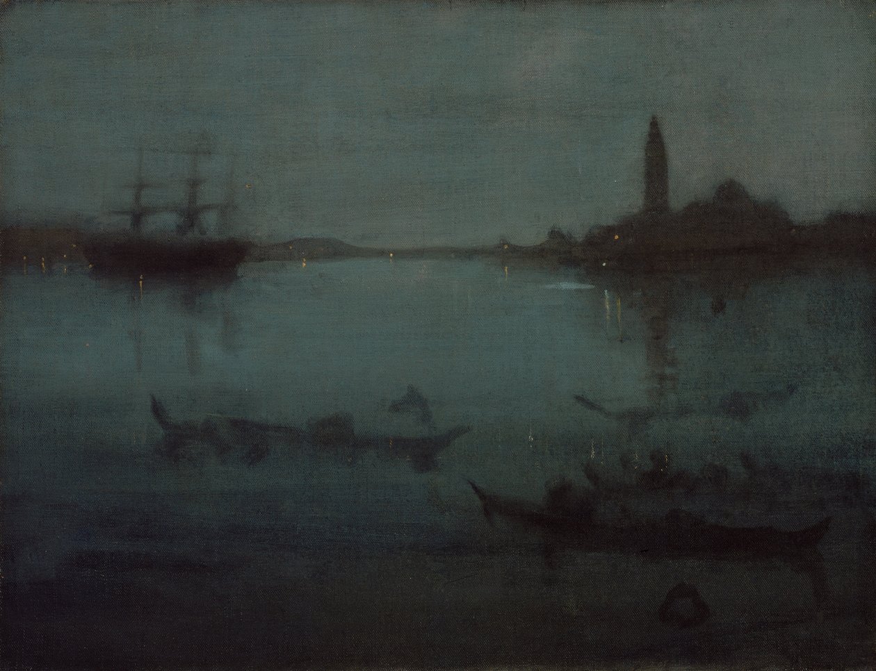 Mavi ve Gümüşte Gece - Lagün, Venedik by James Abbott McNeill Whistler
