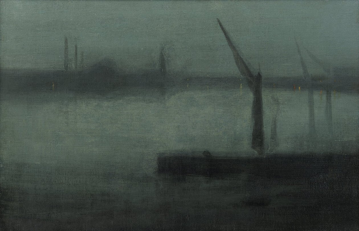 Nokturne- Mavi ve Gümüş—Battersea Reach by James Abbott McNeill Whistler