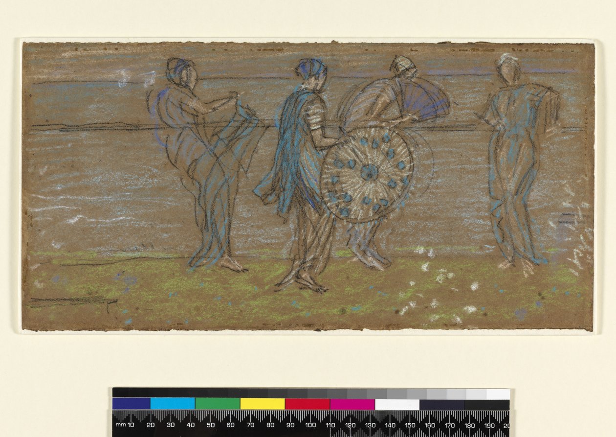 PD.187-1961 Deniz, Sahil ve Figürler (kağıt üzeri pastel) by James Abbott McNeill Whistler