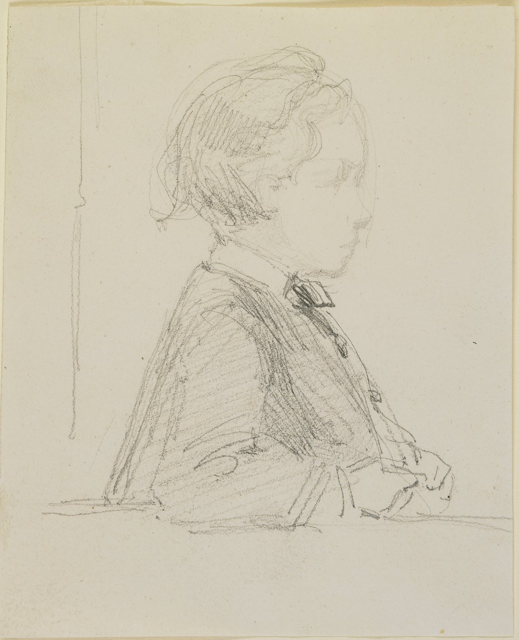 Bir çocuğun profil çizimi, 1858 (kirli beyaz dokuma kağıt üzerine kurşun kalem) by James Abbott McNeill Whistler