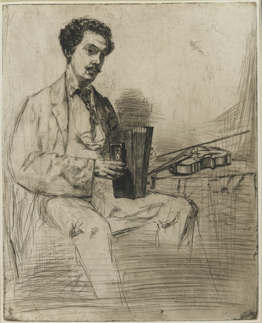 Ross Winans, c.1861 (kağıt üzerine gravür) by James Abbott McNeill Whistler
