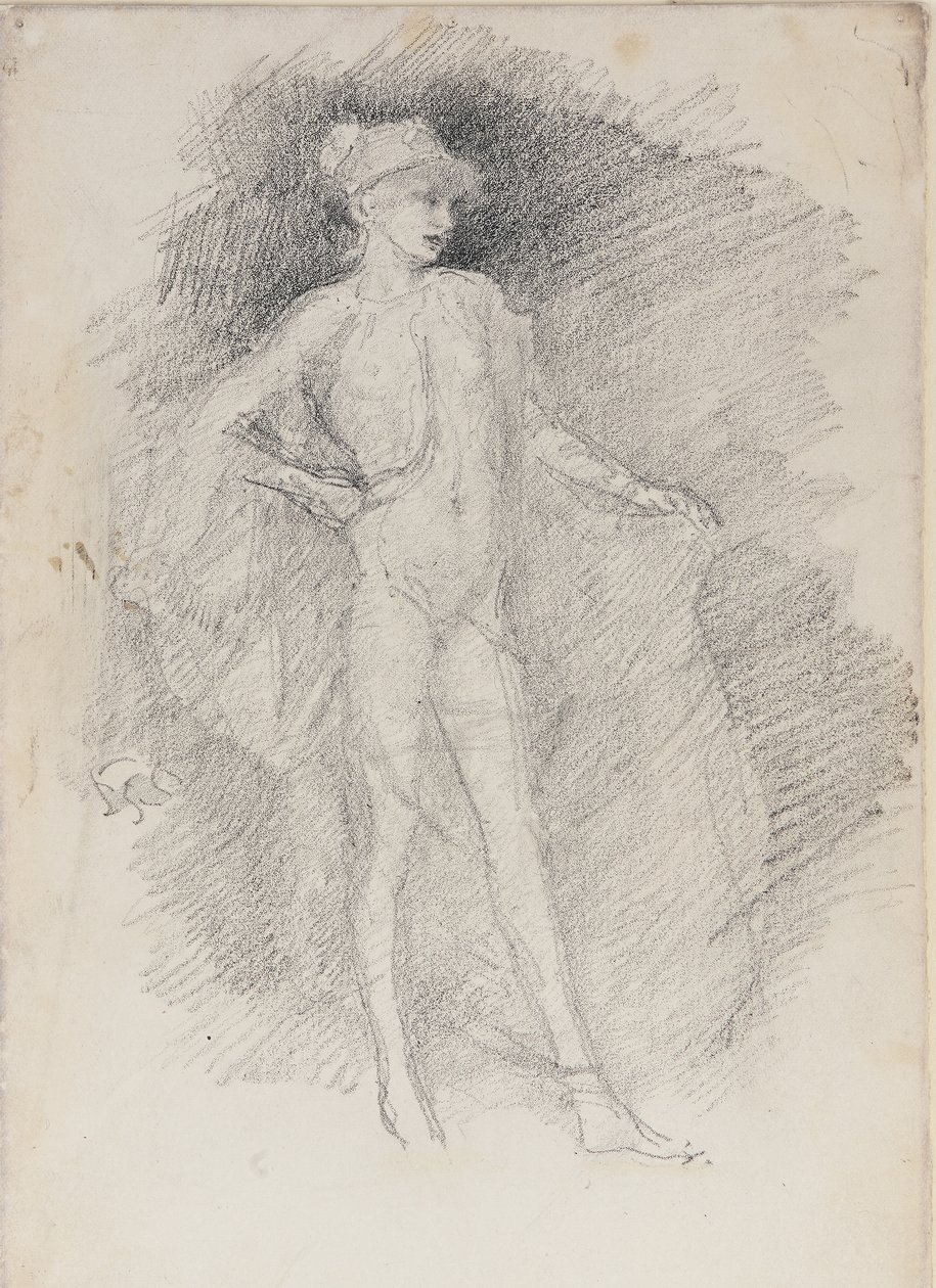 Ayakta Figür, c.1890 (litografik transfer kağıdı üzerine pastel boya) by James Abbott McNeill Whistler