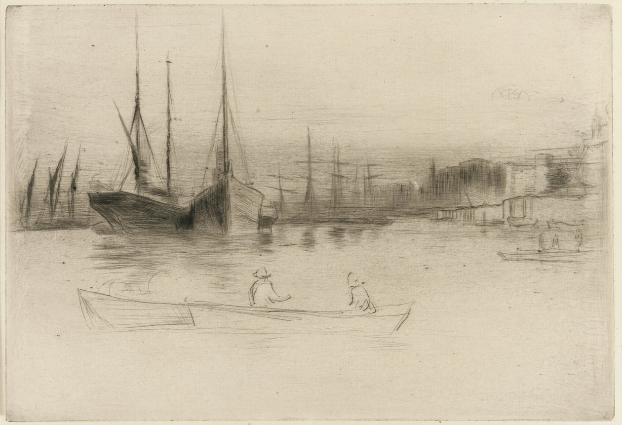 Kulenin dışındaki vapurlar, 1875 (kağıt üzerinde kuru nokta) by James Abbott McNeill Whistler