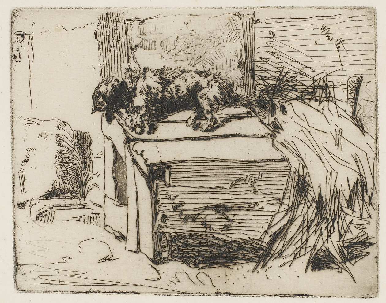 Köpek Kulübesi, 1858 (kağıt üzerine gravür) by James Abbott McNeill Whistler