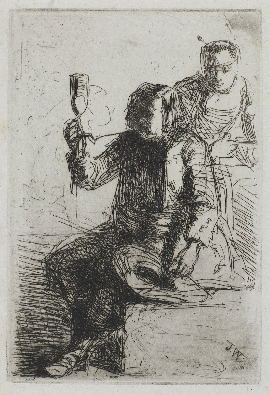 Bir bardak tutan Hollandalı, 1857 dolayları (kağıda gravür) by James Abbott McNeill Whistler