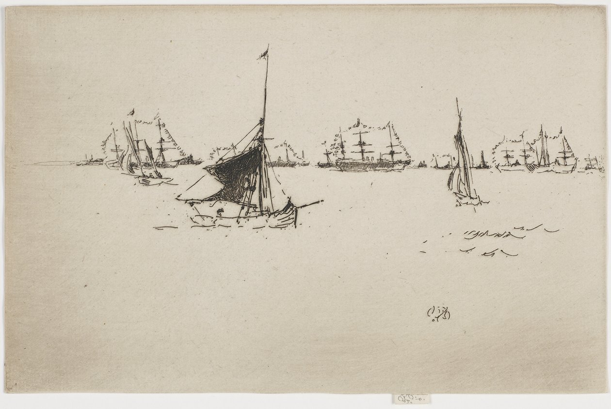 Filo - Akşam, 1887 (kağıt üzerine gravür) by James Abbott McNeill Whistler