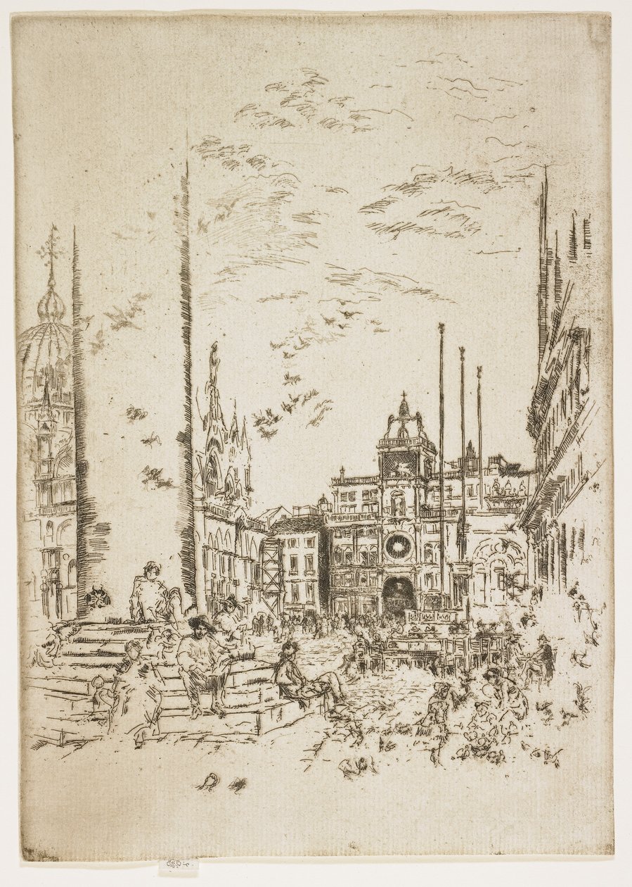 Piazetta, İkinci Venedik Setinden veya Yirmi Altı Gravürden bir levha, 1879-1880 by James Abbott McNeill Whistler