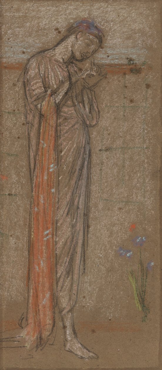 Mor İris, 1871-72 (kahverengi kağıt üzerine tebeşir ve pastel) by James Abbott McNeill Whistler