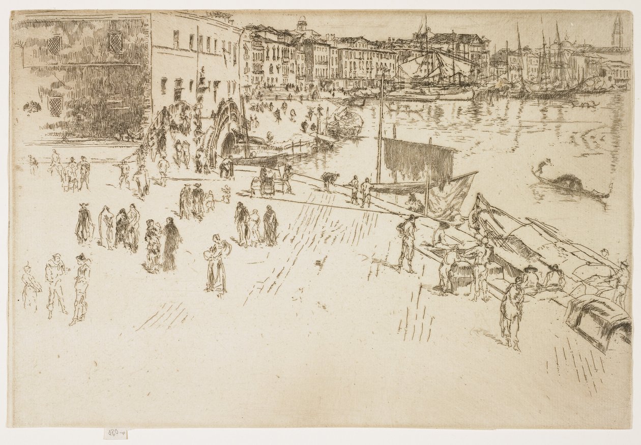 The Riva, Birinci Venedik Setinden 1 Numara, 1879-1880 by James Abbott McNeill Whistler