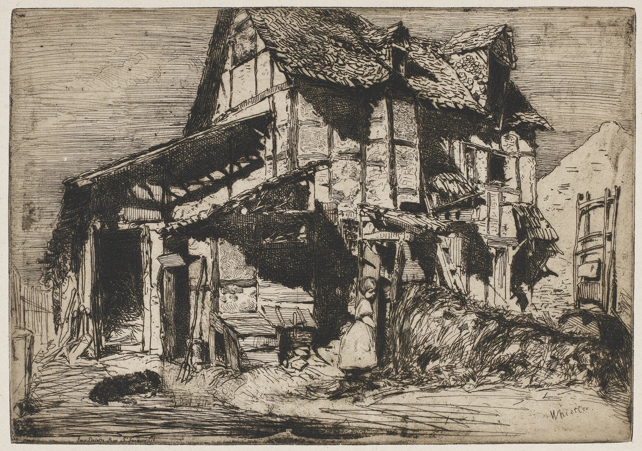 The Unsafe Tenement, 1858 (kağıda gravür) by James Abbott McNeill Whistler