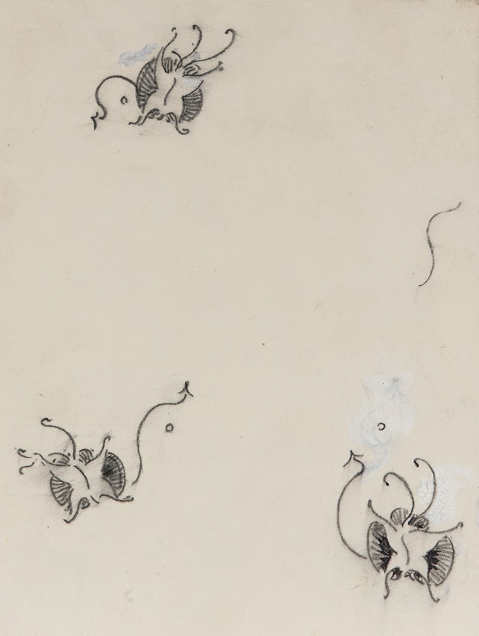 Three Whistler Butterflies, 1890 dolayları (litografik transfer kağıdı üzerine pastel boya ve Çin beyazı) by James Abbott McNeill Whistler