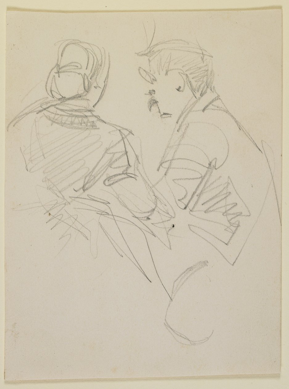İki figür, 1858 (bej dokuma kağıt üzerine kurşun kalem) by James Abbott McNeill Whistler