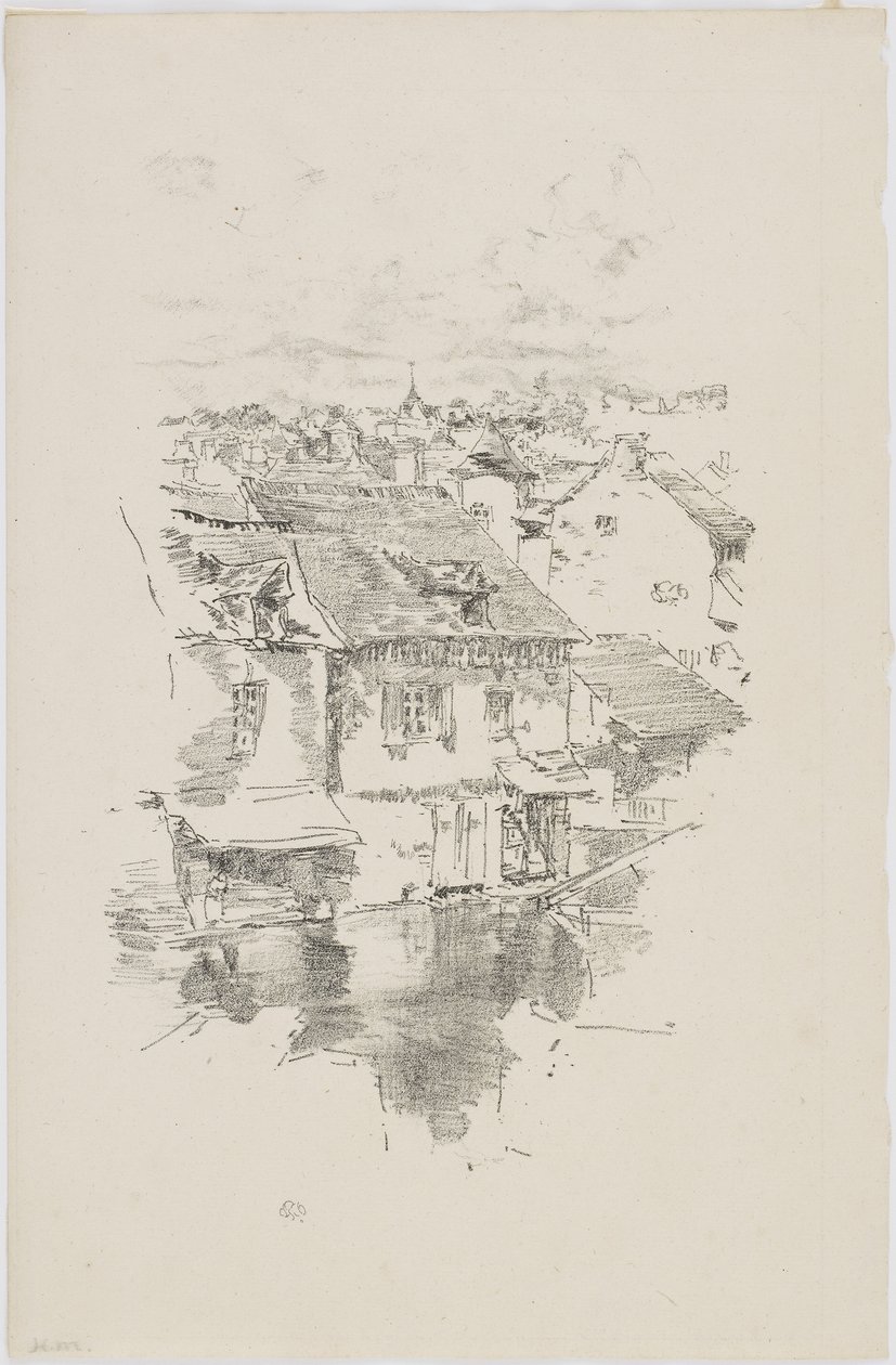 Vitre: The Canal, 1893 (kağıt üzerinde lito) by James Abbott McNeill Whistler